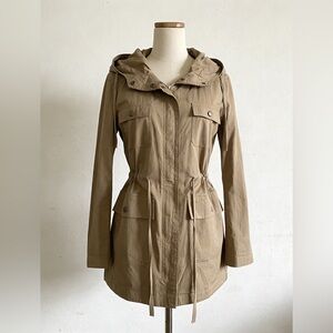 BNWOT Forever 21 Women’s Parka Jacket Hooded Utility Jacket Beige Size S